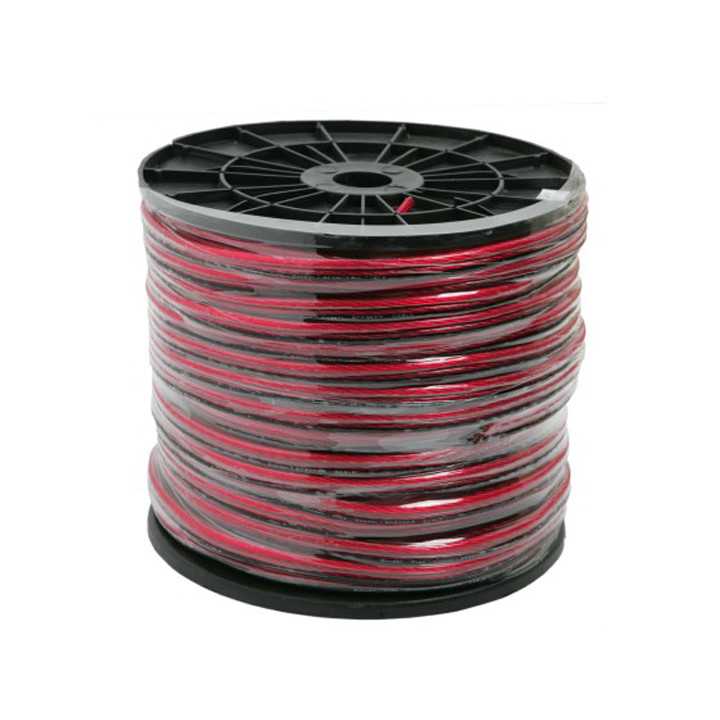 Cablu difuzor 2x4mm OFC CCA rosu-negru transparent 1m 20021