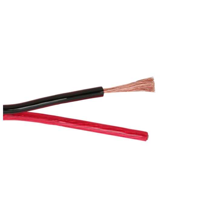 Cablu difuzor 2x2.5mm OFC CCA rosu-negru transparent 1m 20025