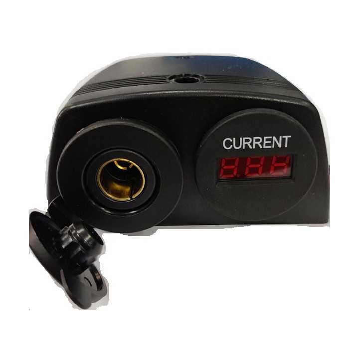 Ampermetru soclu bricheta auto x1 7-33VDC neagra SCI A13-144DA251BHD-BB3