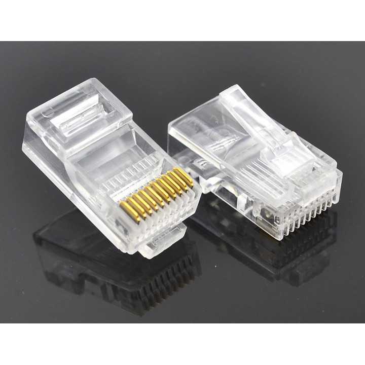 Mufa RJ50 tata 10 pini 10p10c pe cablu IDC de crimpat ENCITECH RJ48-10P10CR