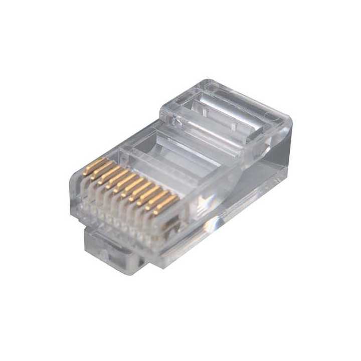 Mufa RJ50 tata 10 pini 10p10c pe cablu IDC de crimpat ENCITECH RJ48-10P10CR