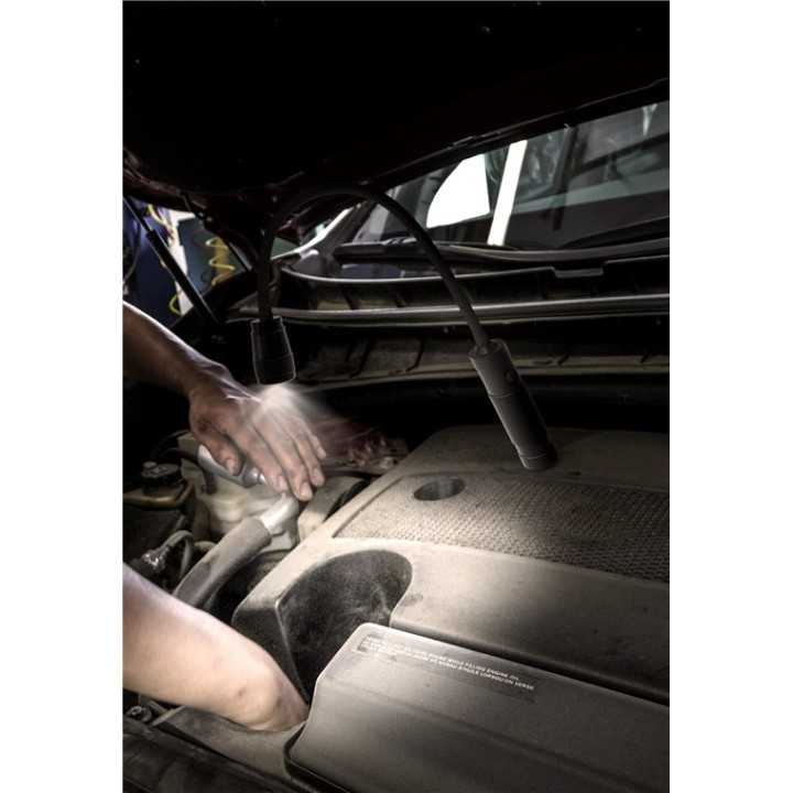 Lampa LED de lucru 3W 6500K Lumina Zoom 140lm 70m aluminiu magnet IPX4 3x AAA 515x30mm Goobay