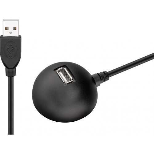 Cablu USB 2.0 de extensie de mare viteza cu suport 1.5m negru Goobay
