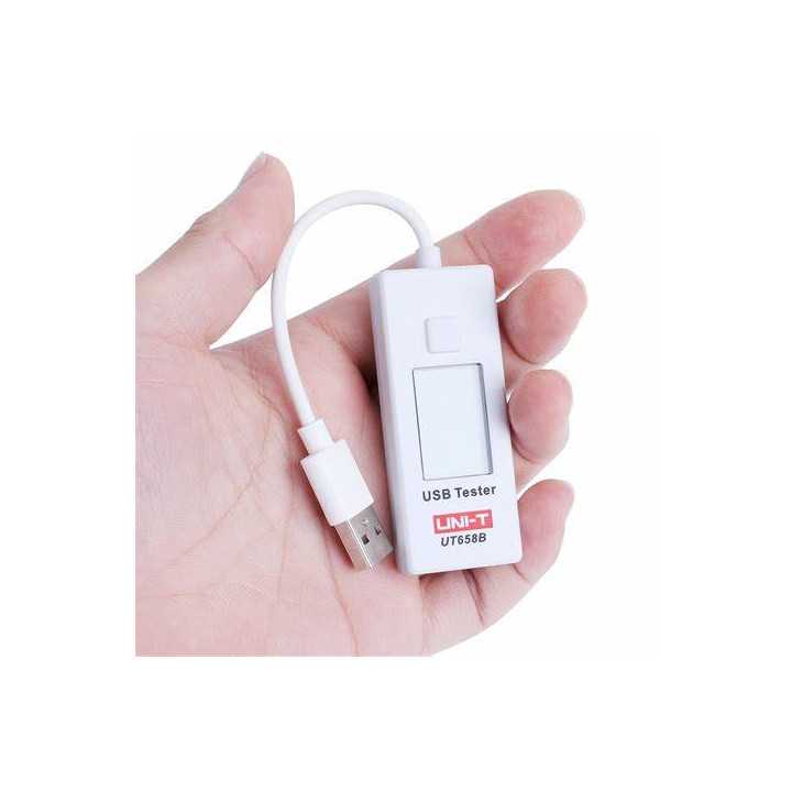 Tester USB UNI-T UT658B monitorizeaza starea de incarcare a dispozitivelor alimentate prin USB