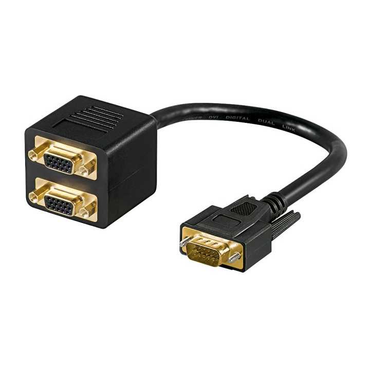 Splitter VGA - 2x VGA mama aurit dubla ecranare