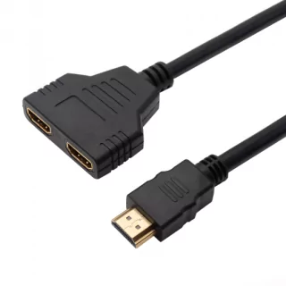 Cablu adaptor HDMI la 2x HDMI aurit spitter
