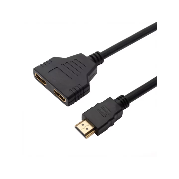 Cablu adaptor HDMI la 2x HDMI aurit spitter