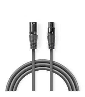 Cablu audio XLR 3-Pini tata - XLR 3-Pini mama Balansat 0.5m GrI NEDIS
