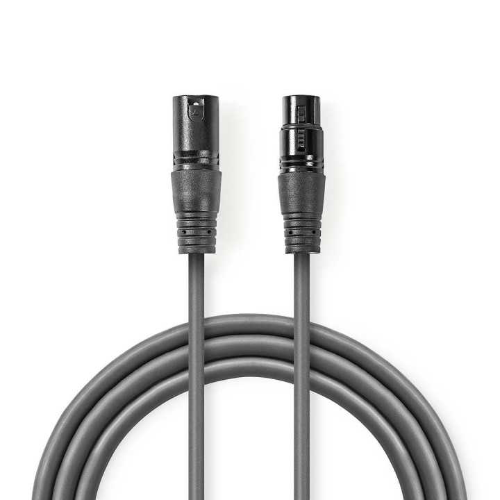 Cablu audio XLR 3-Pini tata - XLR 3-Pini mama Balansat 0.5m GrI NEDIS