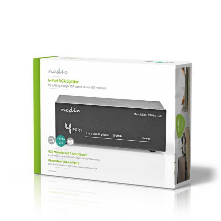 Splitter VGA 4 porturi negru NEDIS