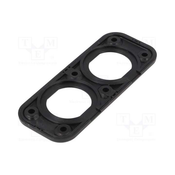 Suport aplicat pentru 2x prize auto surub mascat negru SCI A13-216DDP