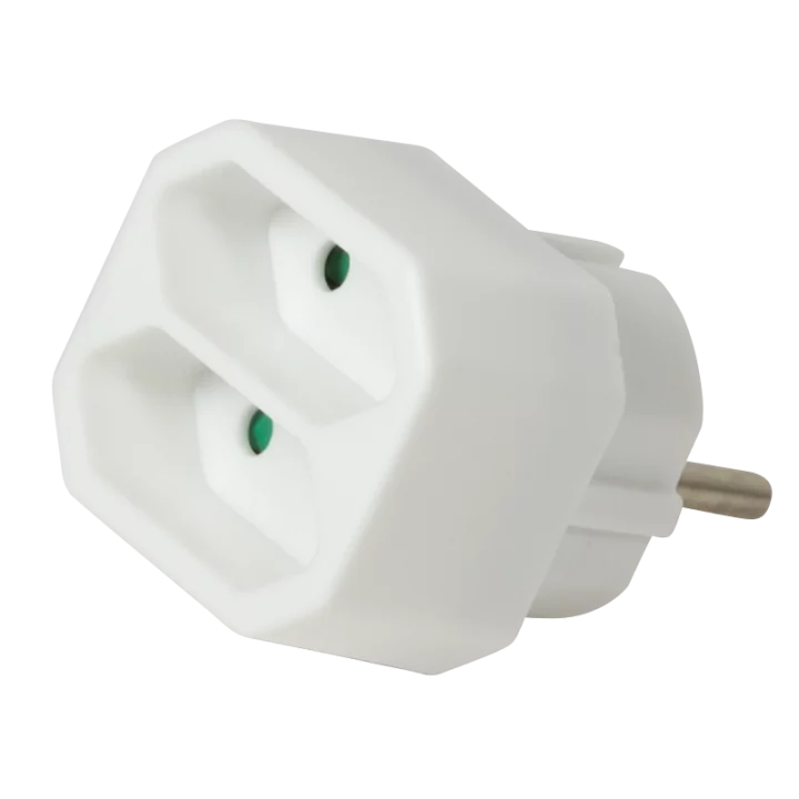 Conector alimentare AC SCHUKO splitter alb 2x soclu EURO LOGILINK LPS218