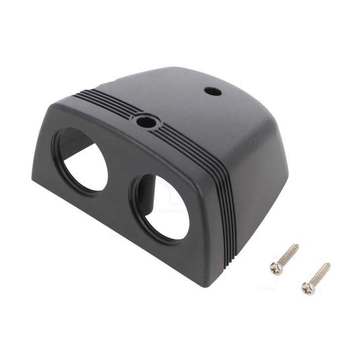 Carcasa aplicata pentru 2x prize auto negru SCI A13-142-8