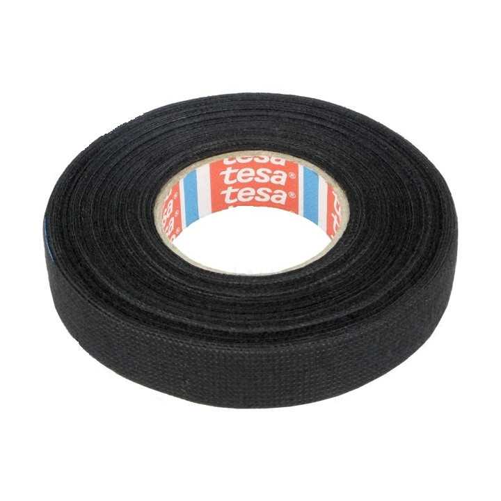 Banda din panza vata din PET W 15mm L 15m neagra TESA 51608-00006-00