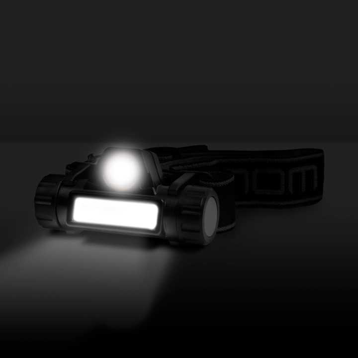 Lanterna LED 3W 40-120lm COB + SMD pe cap cu acumulator Li-ion 1200mAH IP54 Phenom