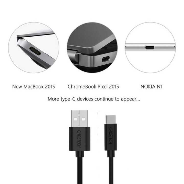 Cablu USB-A - USB TYPE C 3m 2.4A negru Choetech AC0004