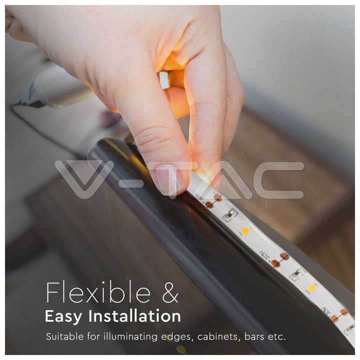 Banda LED 2835 2.4W 1m 2700K cu senzor de miscare si alimentare baterii 4x AAA V-TAC