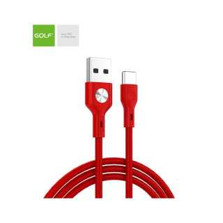 Cablu USB la USB Type C Golf CD Leather 3A rosu 1m GC-60t