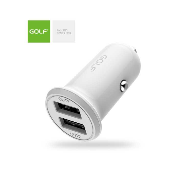 Alimentator Incarcator auto 3.4A 12-24V la 2x USB 2x 2.4A maxim 3.4A alb GF-C6 blister Golf