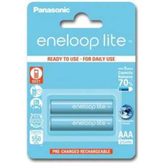 Set acumulatori Eneloop Ni-MH 2x AAA(R3) 550mA lite Power 2buc BK-4LCCE/2BE