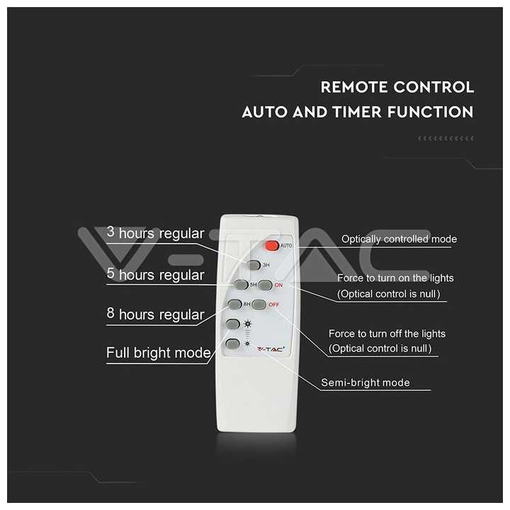 Reflector LED 16W 6000K 1050lm cu incarcare solara V-TAC
