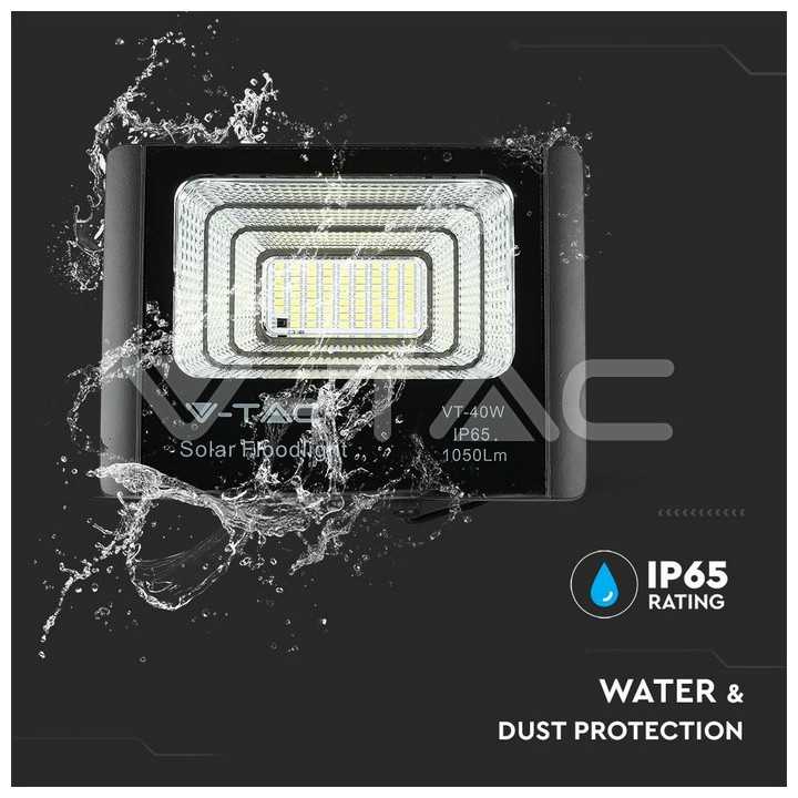 Reflector LED 16W 6000K 1050lm cu incarcare solara V-TAC