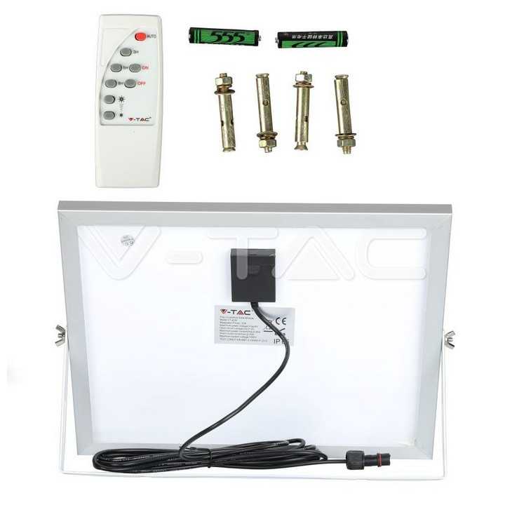 Reflector LED 16W 6000K 1050lm cu incarcare solara V-TAC