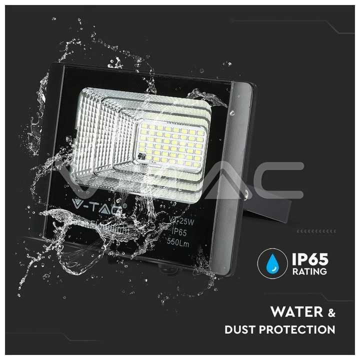 Reflector LED 12W 6000K 550lm cu incarcare solara V-TAC