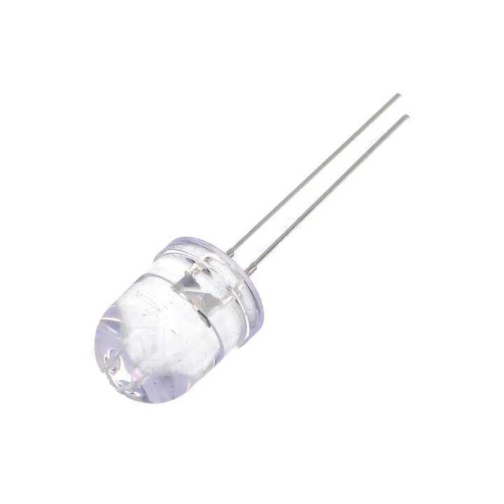 LED 10mm alb rece 10-15V 3000-4200mcd 30 Parte frontala convex OPTOSUPPLY OSW5DKA131A-12V