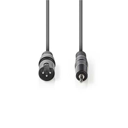 Cablu audio XLR 3-Pin tata - 3.5mm Jack tata 3m gri Nedis