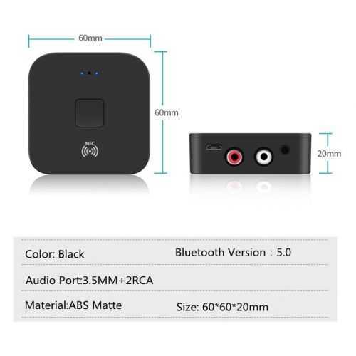 Adaptor convertor audio bluetooth + DIGITAL TOSLINK la analog 2x RCA + Jack 3.5 mm