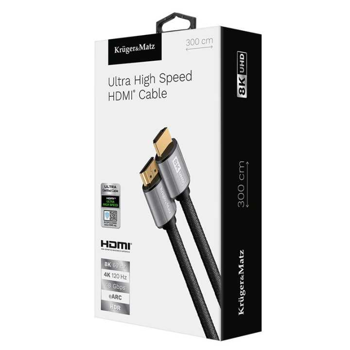 Cablu HDMI - HDMI 8K V2.1 3m Kruger&Matz KM1266