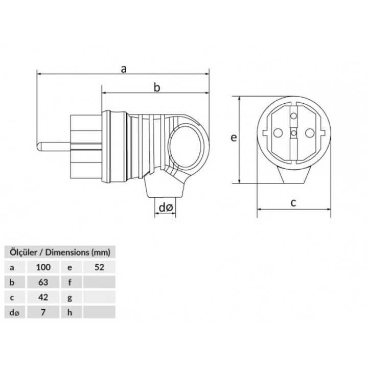 Fisa schuko cauciuc cu inel Bemis BK1-1402-2021 2P+E 16A 250V IP44 negru
