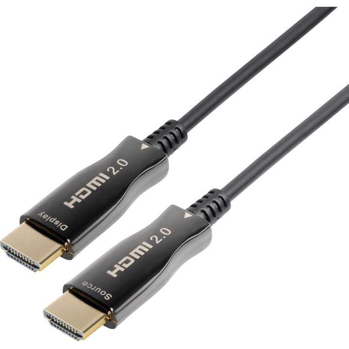 Cablu HDMI v2.0 cu fibra optica AOC HDMI tata - HDMI tata aurit 40m Well