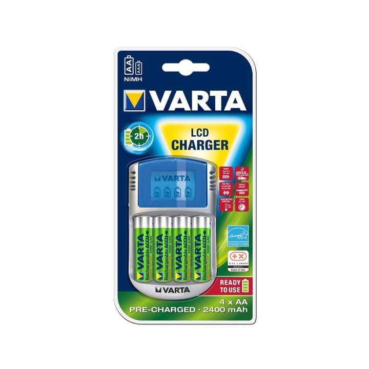 Incarcator AA AAA cu 4x acumulatori AA 2600mAh LCD Charger 57070 201 451 Varta