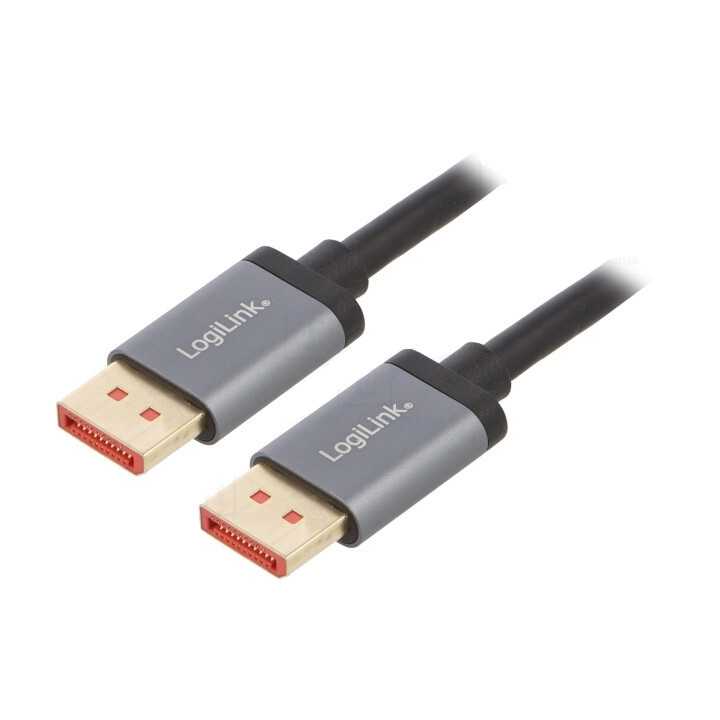 Cablu DisplayPort v1.4 HDCP v2.2 2m negru LOGILINK CDA0105