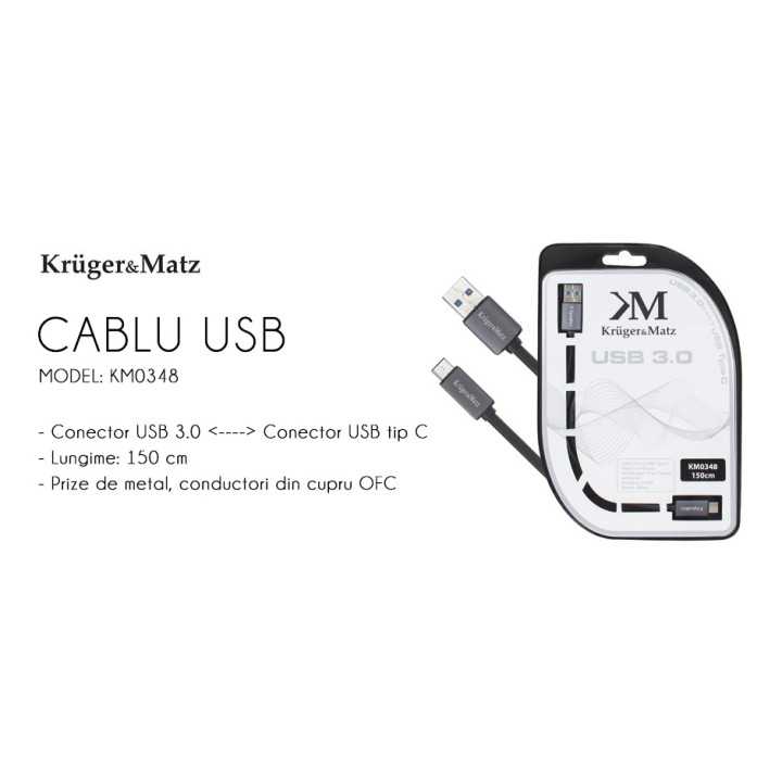Cablu USB 3.0 cu USB Type C 1m Profesional Kruger&Matz