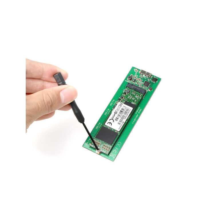 Rack extern M.2 B-Key SATA SSD NGFF compatibil 2230 2242 2260 2280 USB 3.0 carcasa aluminiu negru i-tec