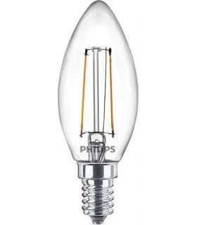 Bec LED filament Philips lumanare B35 E14 2W (25W) 250lm lumina calda 2700K 929001238395