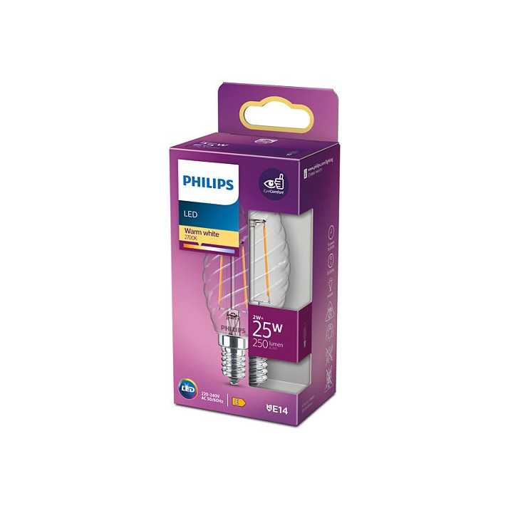 Bec LED filament Philips lumanare ST35 E14 2W (25W) 250lm lumina calda 2700K 929001238555