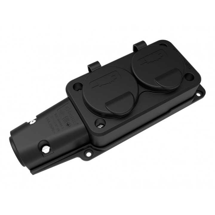 Fisa SCHUKO cauciuc cu capac Bemis BK1-1402-3612 2P+E 2 iesiri 16A 250V IP54