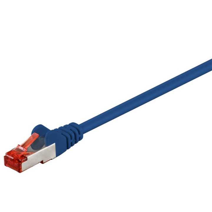 Cablu SFTP PiMF Cat6 patch cord RJ45-RJ45 2m albastru cupru ecranat Goobay