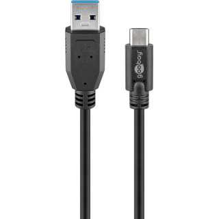 Cablu USB type C tata - USB 3.0 tata 3m negru Goobay