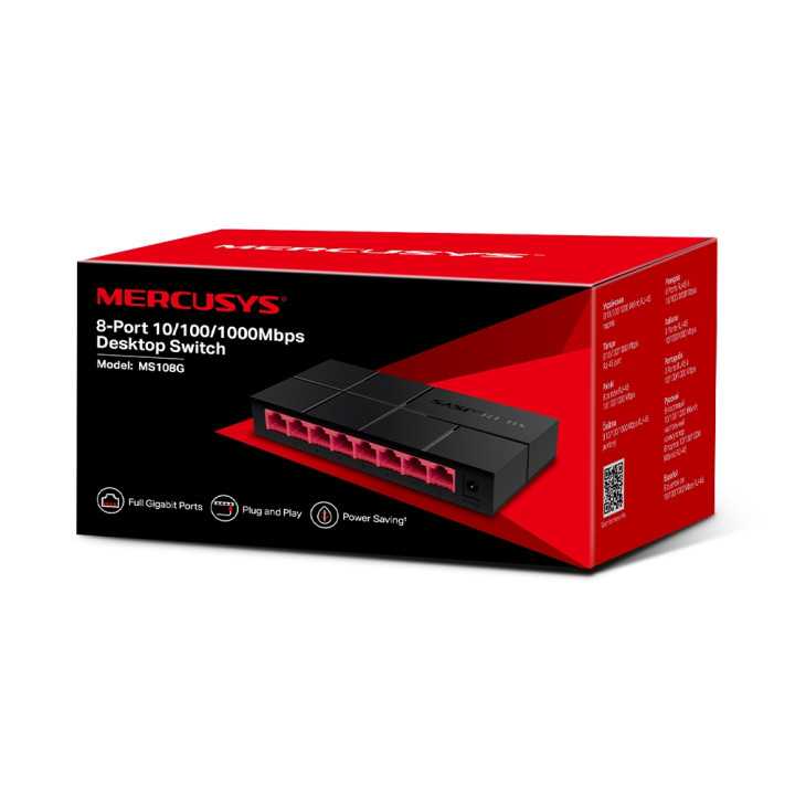Switch Desktop 8 porturi 10/100/1000 Mbps Mercusys MS108G