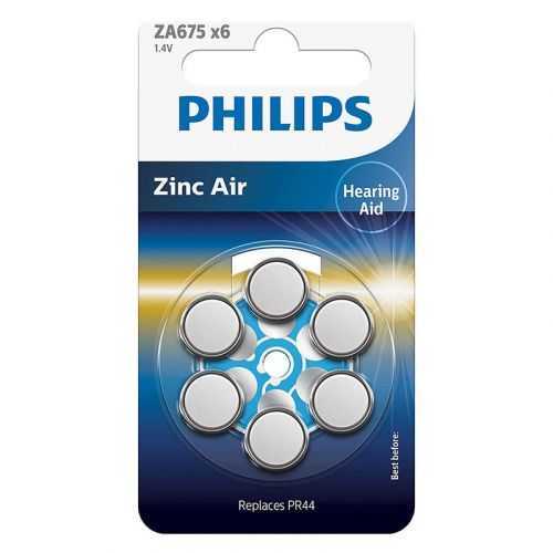 Baterii auditive ZA675 1.4V ZINC AIR blister 6buc PHILIPS