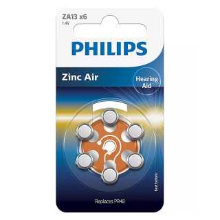 Baterii auditive ZA13 ZINC AIR blister 6buc PHILIPS