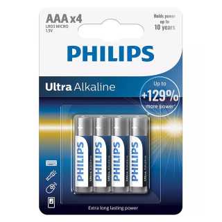 Baterii ULTRA alkaline AAA LR3 blister 4buc PHILIPS