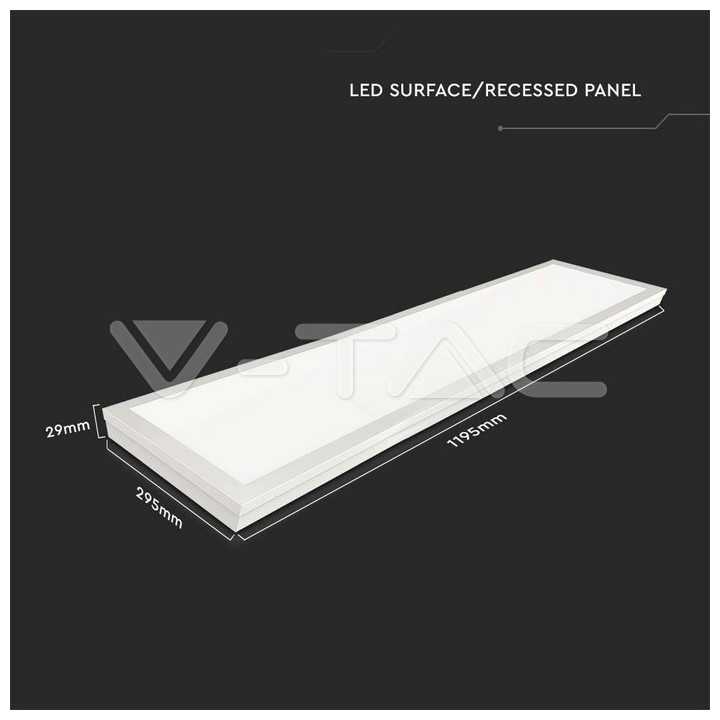 Panou LED aplicabil 40W 4000lm 120 X 30 cm 6500K alb rece IP20 V-TAC