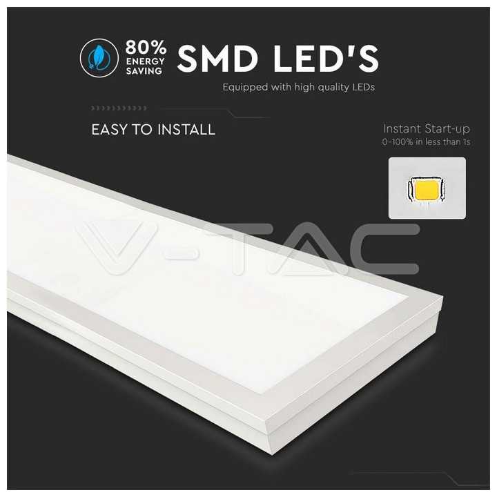 Panou LED aplicabil 40W 4000lm 120 X 30 cm 6500K alb rece IP20 V-TAC