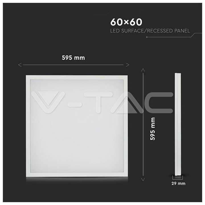 Panou LED 40W 4000lm aplicabil 60cm x 60cm 6500K alb rece IP20 V-TAC